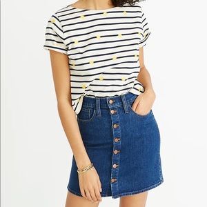 MADEWELL Stretch Denim Straight Mini Skirt in Arroyo Wash: Button-Front Sz 26